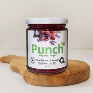 Tartinade biologique de framboises et lavande